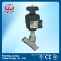 Pneumatic angle seat valve with handwheel/pneumatic control valves